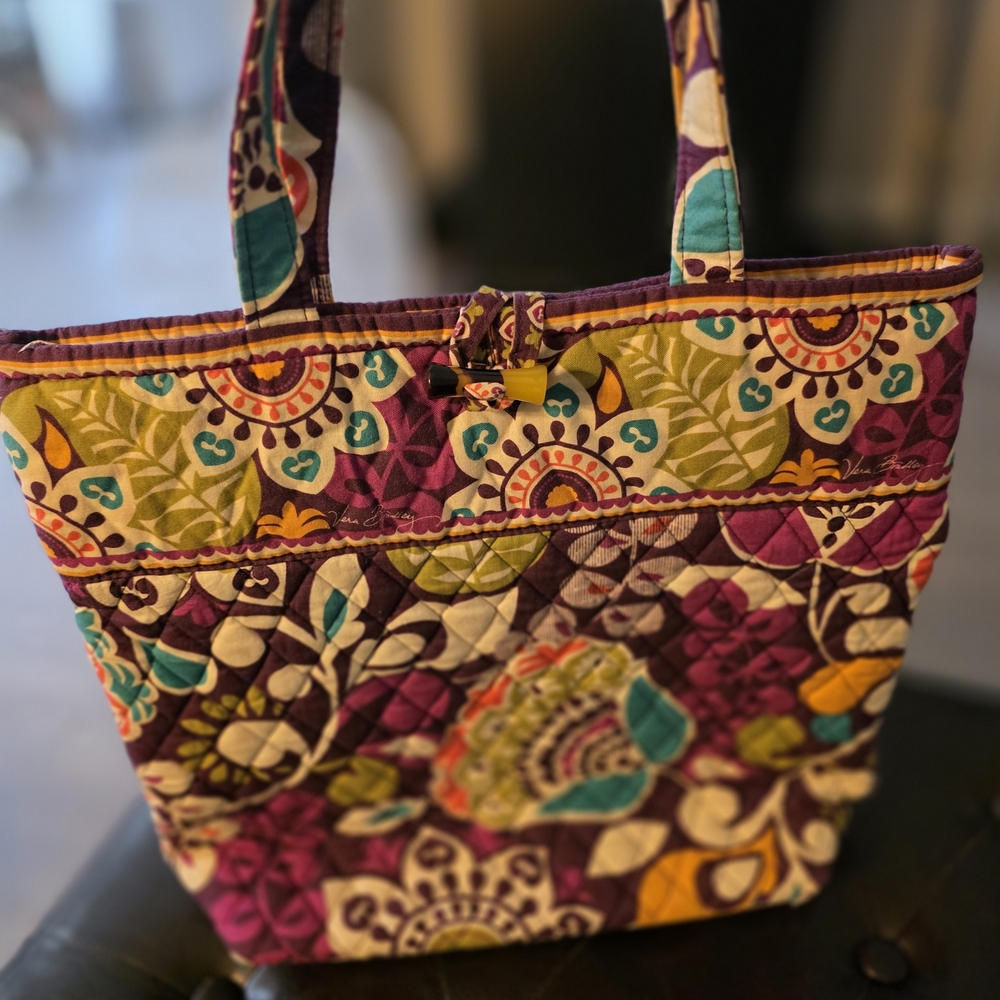 Vera Bradley Purple and Green Floral Tote
